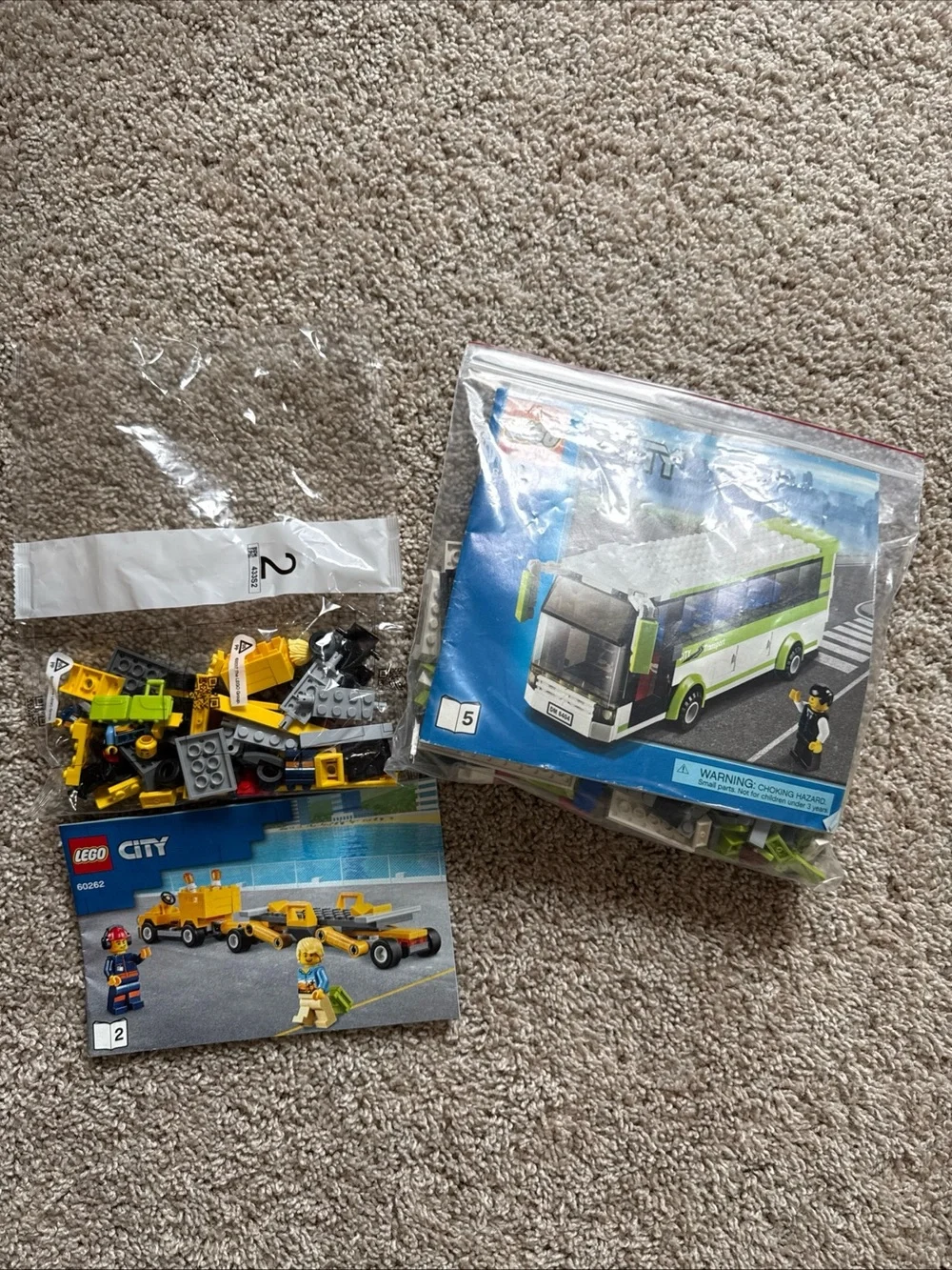 Lego Green and White City Bus with Yellow Accessory Pieces